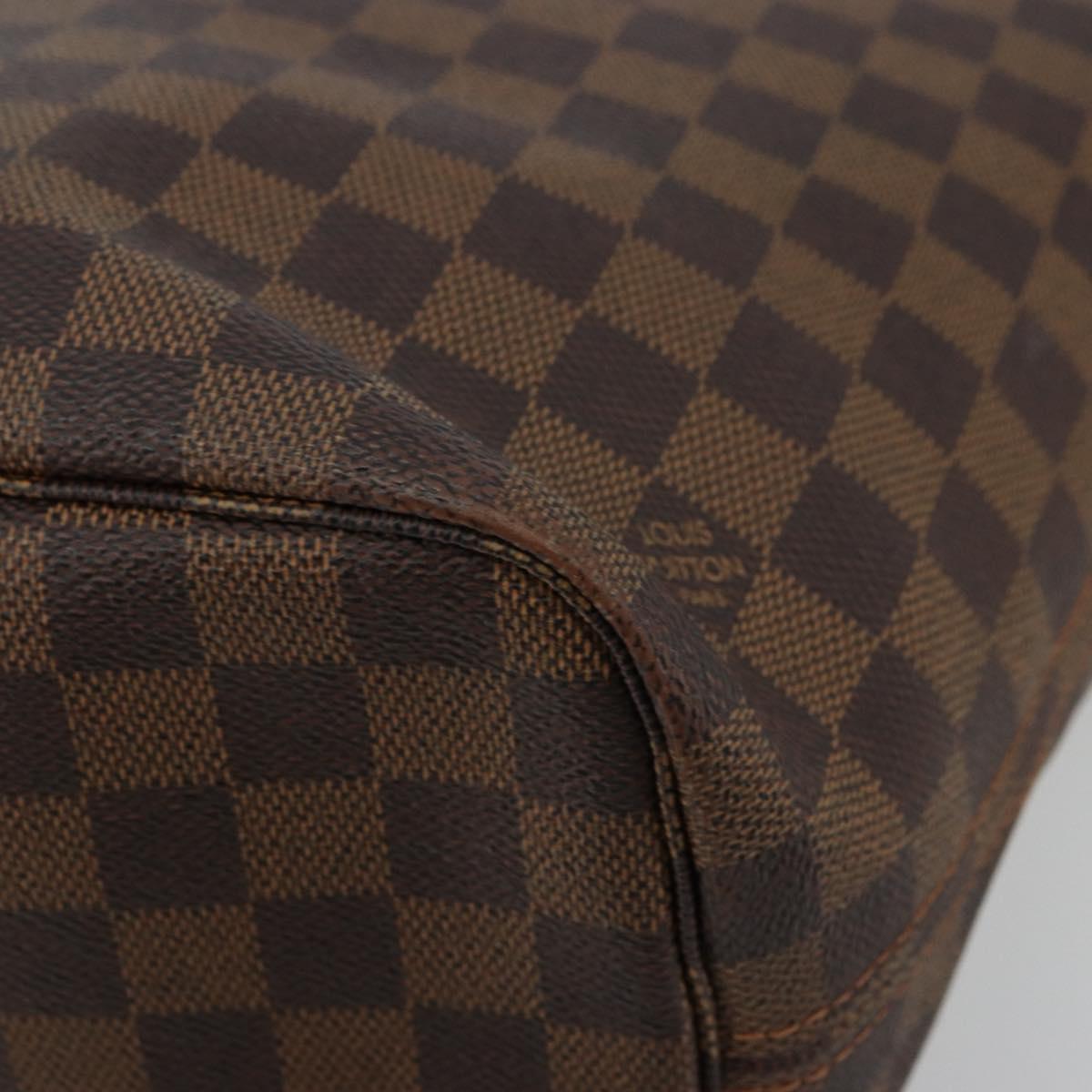 LOUIS VUITTON Damier Ebene Neverfull MM Tote Bag N51105 LV Auth 180373
