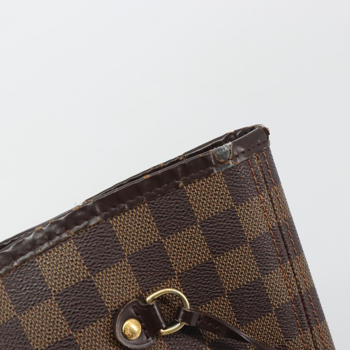 LOUIS VUITTON Damier Ebene Neverfull MM Tote Bag N51105 LV Auth 180373