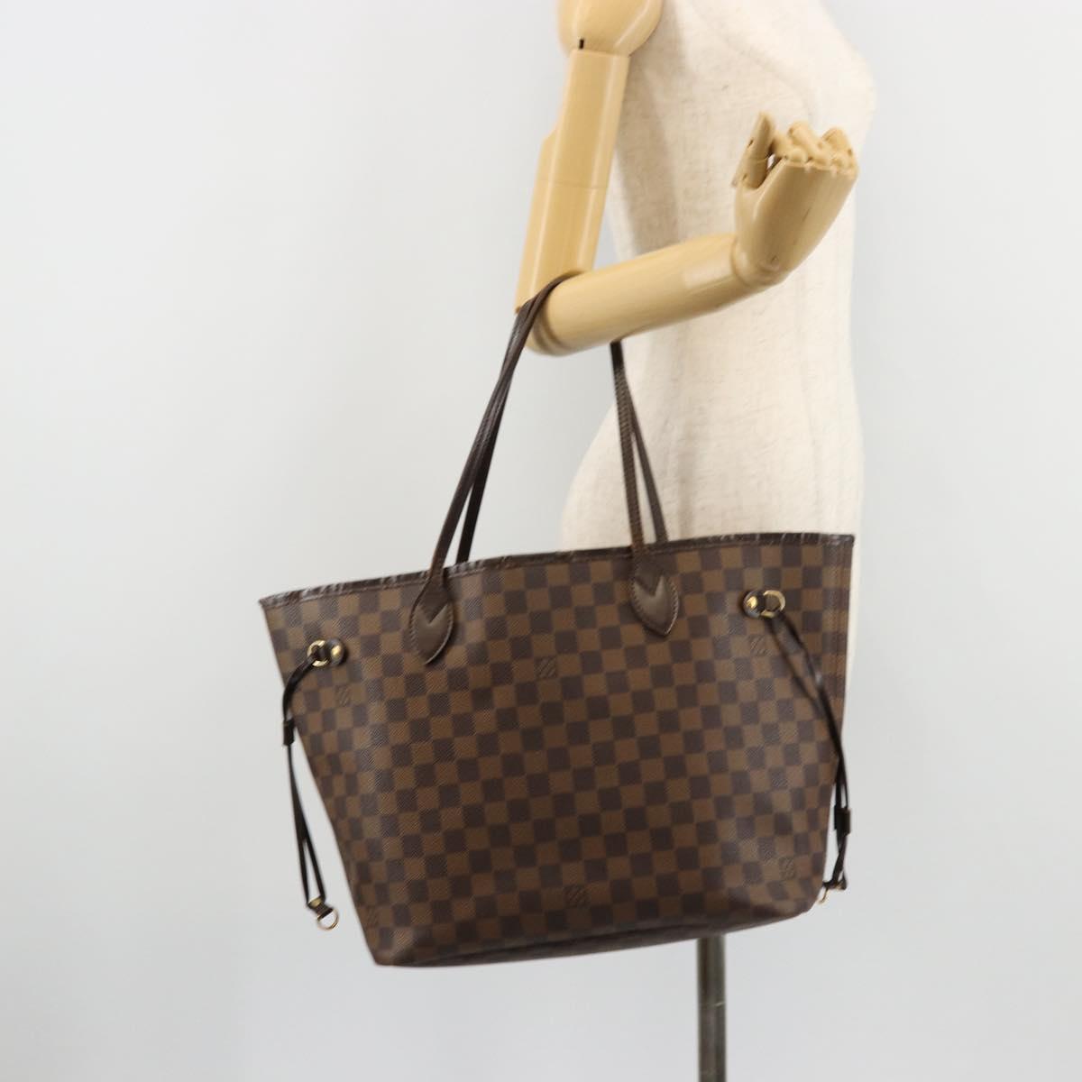 LOUIS VUITTON Damier Ebene Neverfull MM Tote Bag N51105 LV Auth 180373