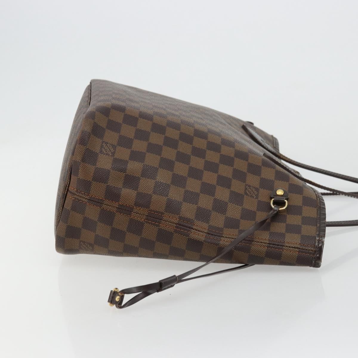 LOUIS VUITTON Damier Ebene Neverfull MM Tote Bag N51105 LV Auth 180373