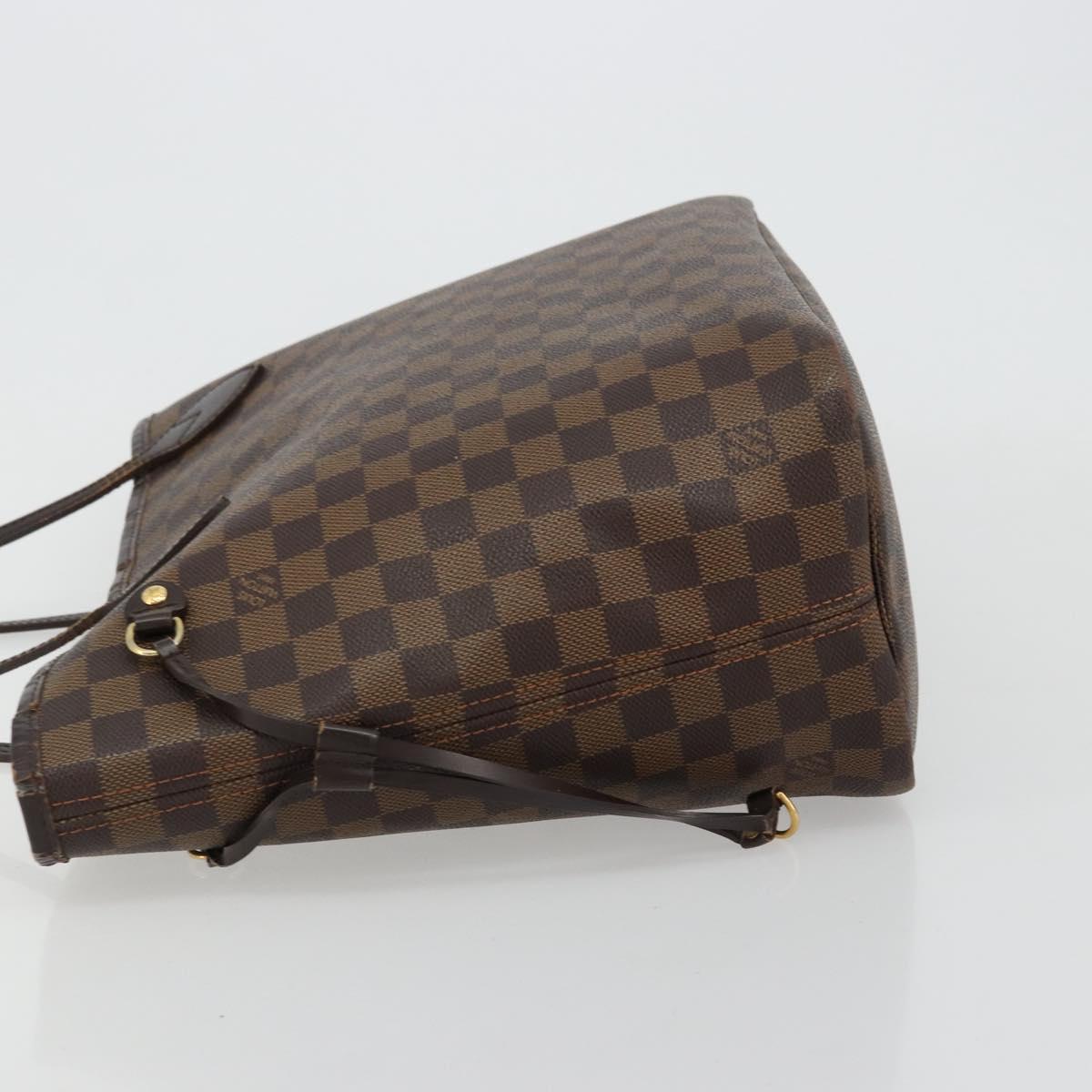 LOUIS VUITTON Damier Ebene Neverfull MM Tote Bag N51105 LV Auth 180373