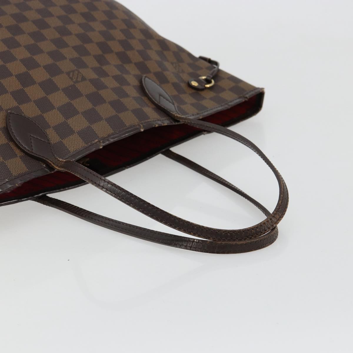 LOUIS VUITTON Damier Ebene Neverfull MM Tote Bag N51105 LV Auth 180373