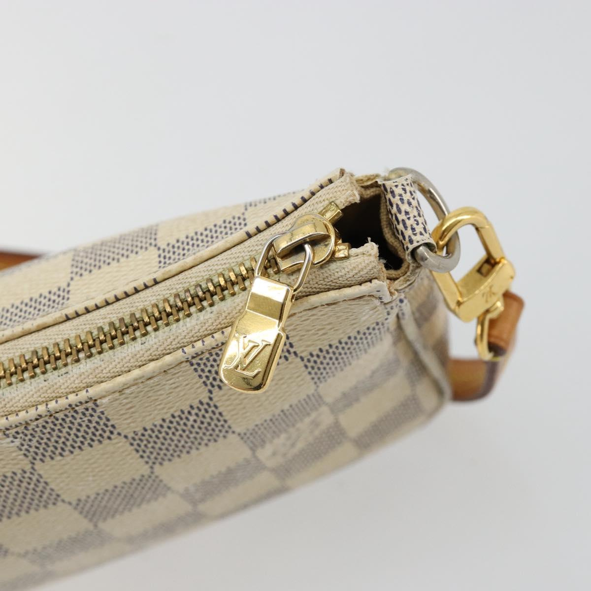 LOUIS VUITTON Damier Azur Pochette Accessoires Pouch N41207 LV Auth 180377