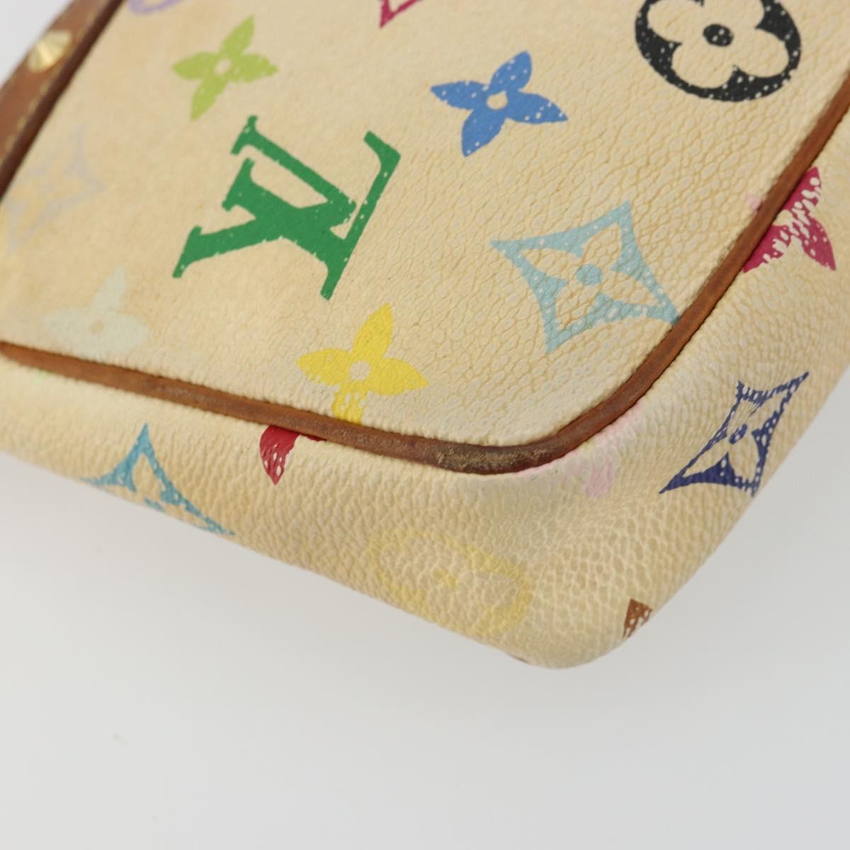 LOUIS VUITTON Monogram Multicolor Pochette Pouch White M92649 LV Auth 180382