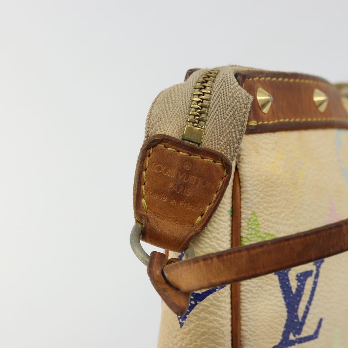 LOUIS VUITTON Monogram Multicolor Pochette Pouch White M92649 LV Auth 180382