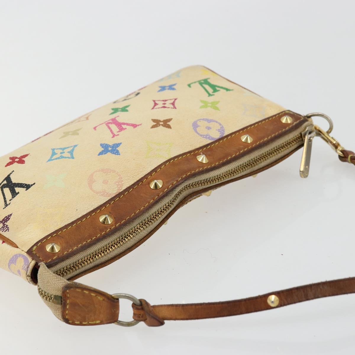 LOUIS VUITTON Monogram Multicolor Pochette Pouch White M92649 LV Auth 180382