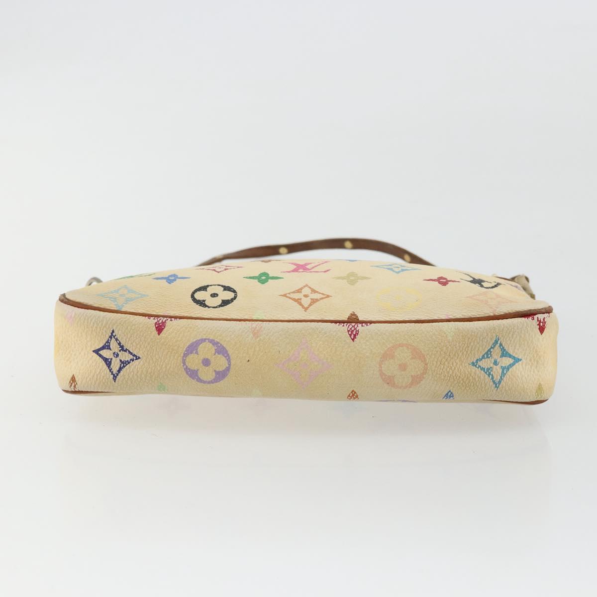 LOUIS VUITTON Monogram Multicolor Pochette Pouch White M92649 LV Auth 180382