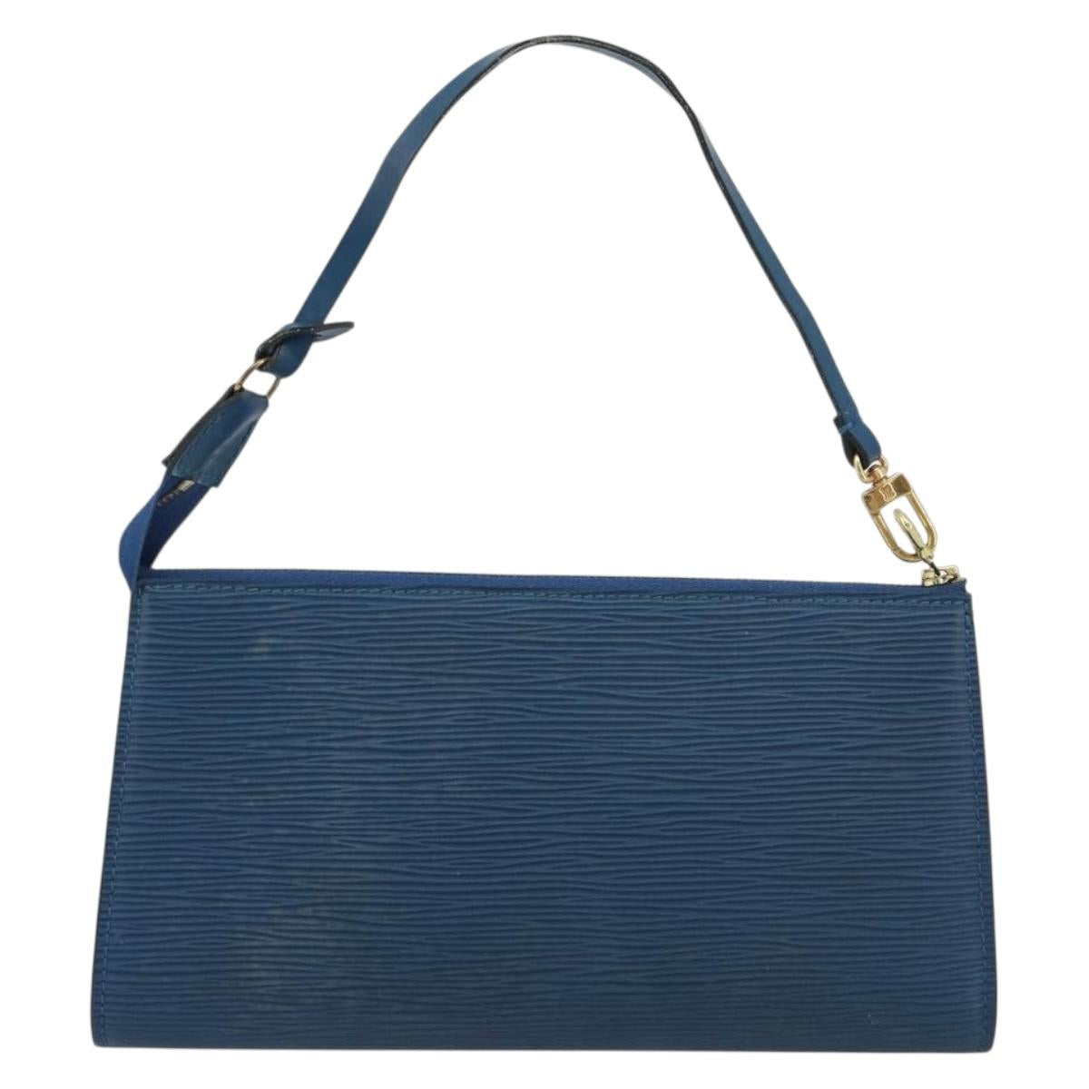 LOUIS VUITTON Epi Pochette Accessoires Pouch Blue M52985 LV Auth 180384
