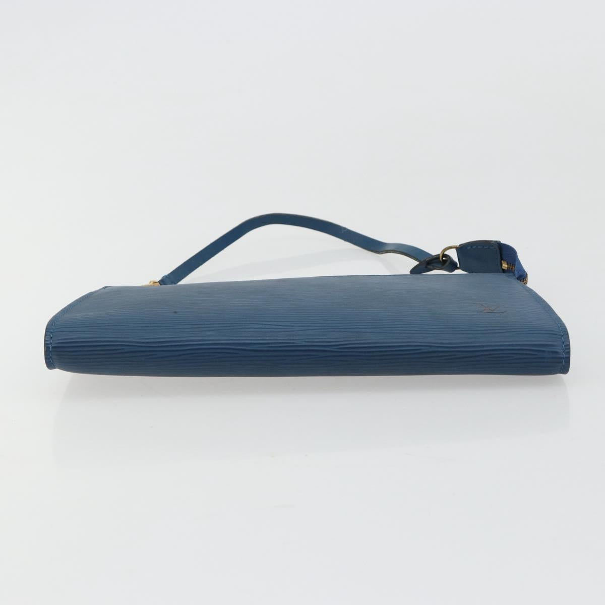 LOUIS VUITTON Epi Pochette Accessoires Pouch Blue M52985 LV Auth 180384