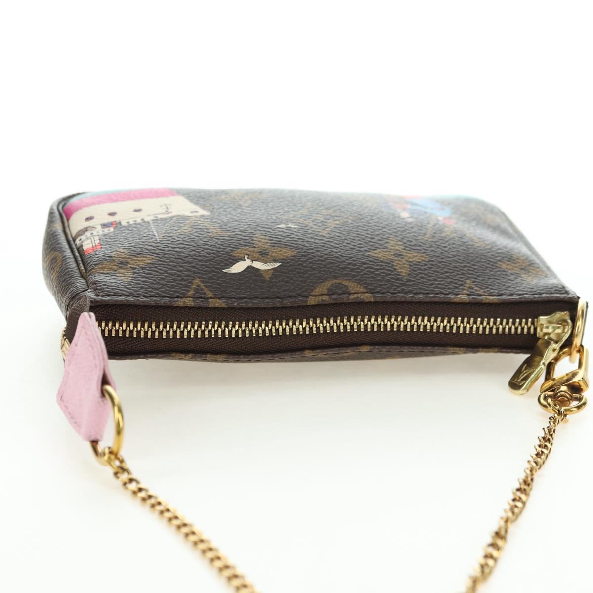 LOUIS VUITTON Monogram Mini Pochette Accessoires Pouch N41667 LV Auth 180386M