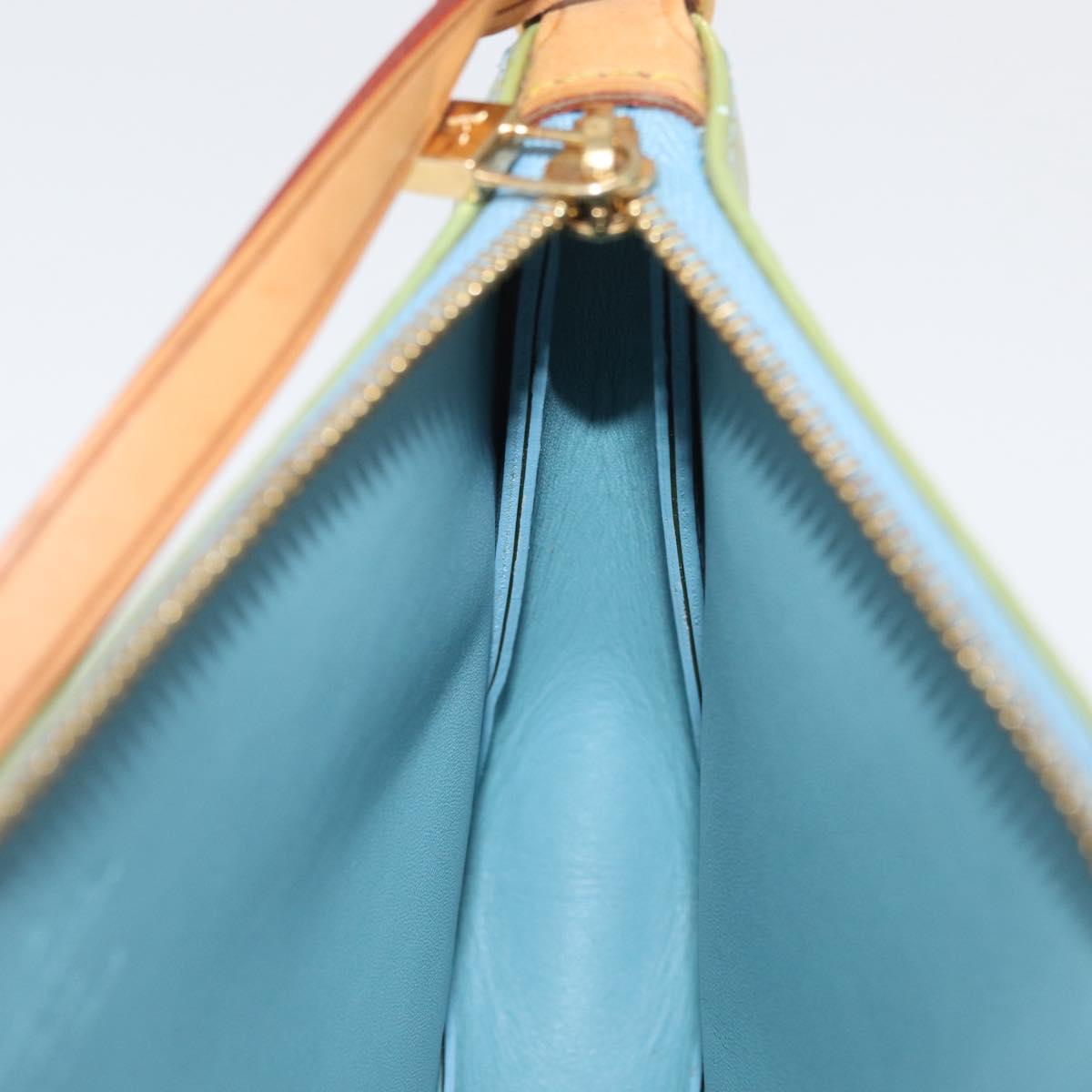 LOUIS VUITTON Monogram Vernis Lexington Pouch Baby Blue M91011 LV Auth 180389A