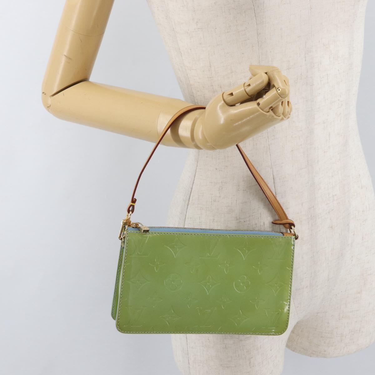 LOUIS VUITTON Monogram Vernis Lexington Pouch Baby Blue M91011 LV Auth 180389A