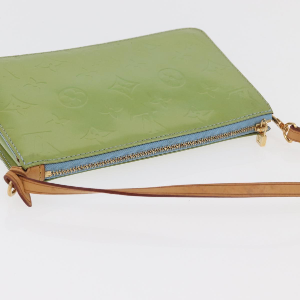 LOUIS VUITTON Monogram Vernis Lexington Pouch Baby Blue M91011 LV Auth 180389A