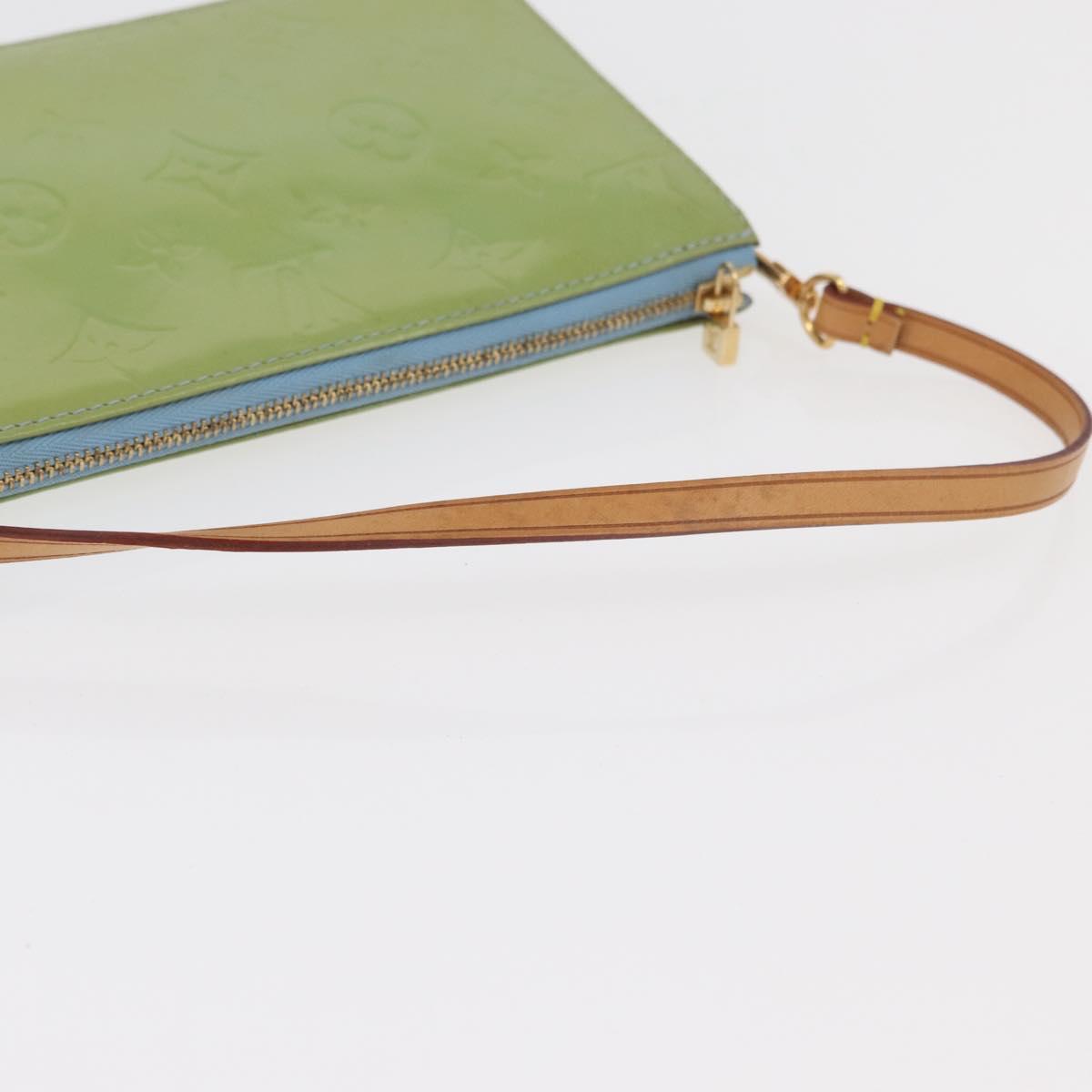 LOUIS VUITTON Monogram Vernis Lexington Pouch Baby Blue M91011 LV Auth 180389A