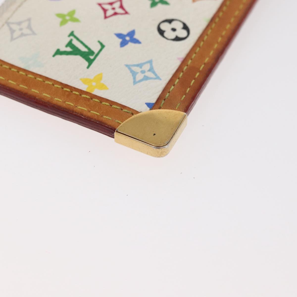 LOUIS VUITTON Monogram Multicolor Pochette Cles Purse White M92655 Auth 180390