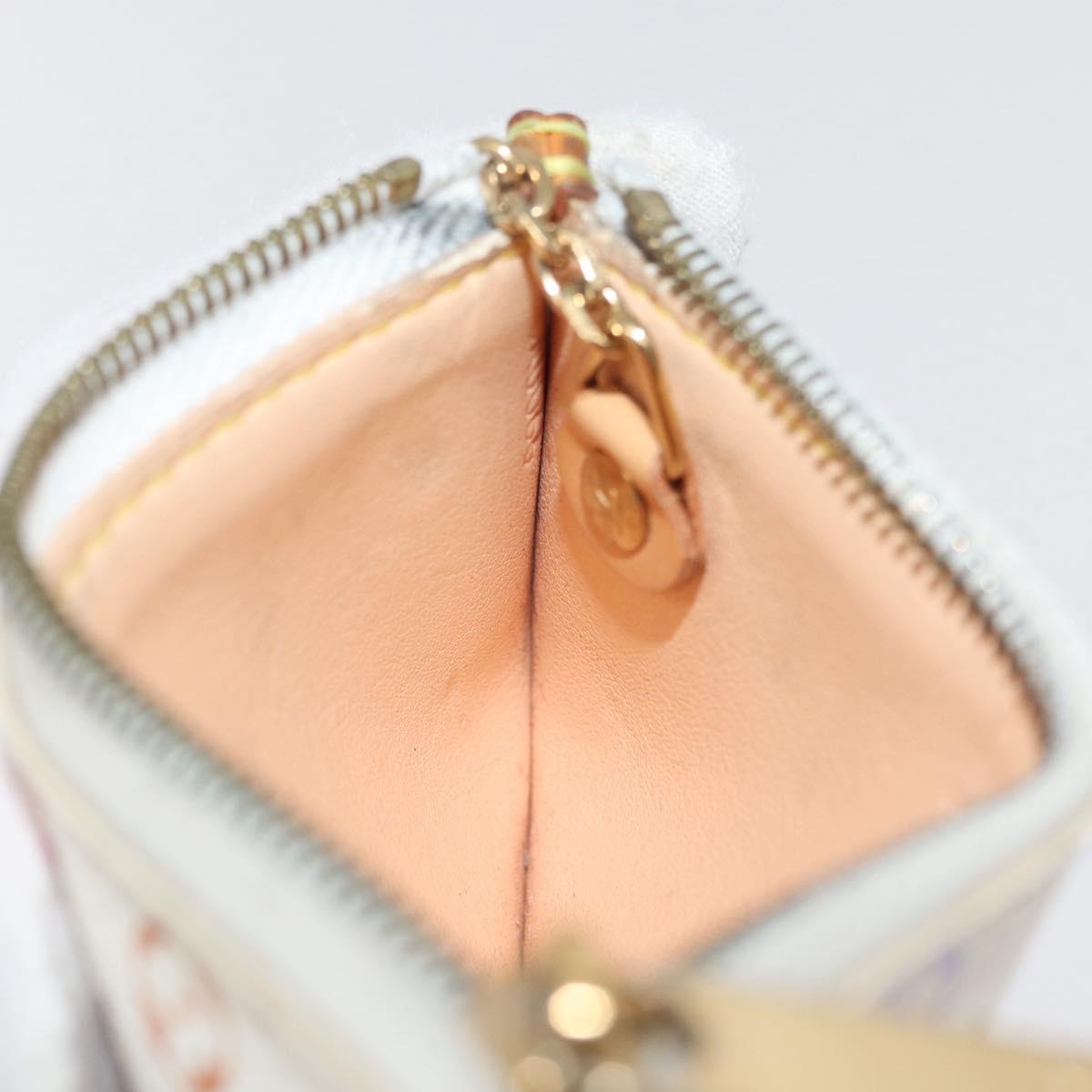 LOUIS VUITTON Monogram Multicolor Pochette Cles Purse White M92655 Auth 180390
