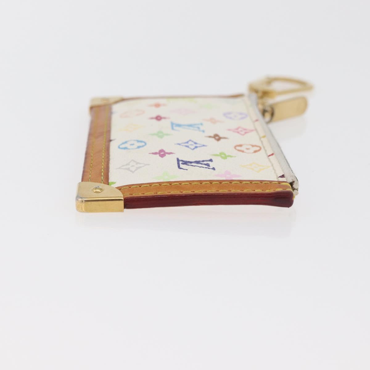 LOUIS VUITTON Monogram Multicolor Pochette Cles Purse White M92655 Auth 180390