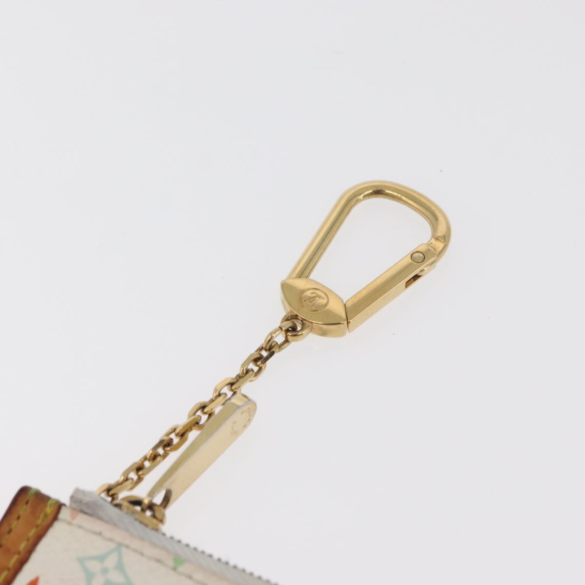 LOUIS VUITTON Monogram Multicolor Pochette Cles Purse White M92655 Auth 180390