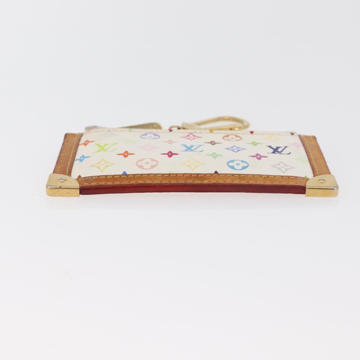 LOUIS VUITTON Monogram Multicolor Pochette Cles Purse White M92655 Auth 180390