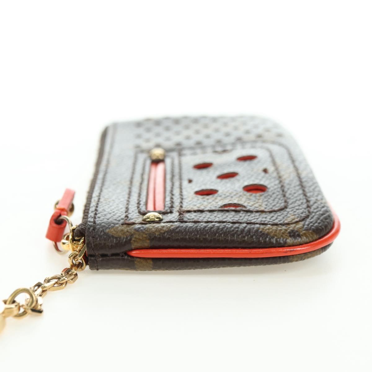LOUIS VUITTON Monogram Perfo Pochette Cles Coin Purse Orange M95222 Auth 180394M