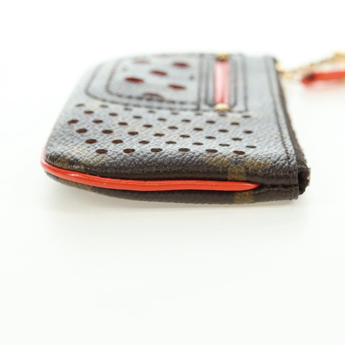 LOUIS VUITTON Monogram Perfo Pochette Cles Coin Purse Orange M95222 Auth 180394M
