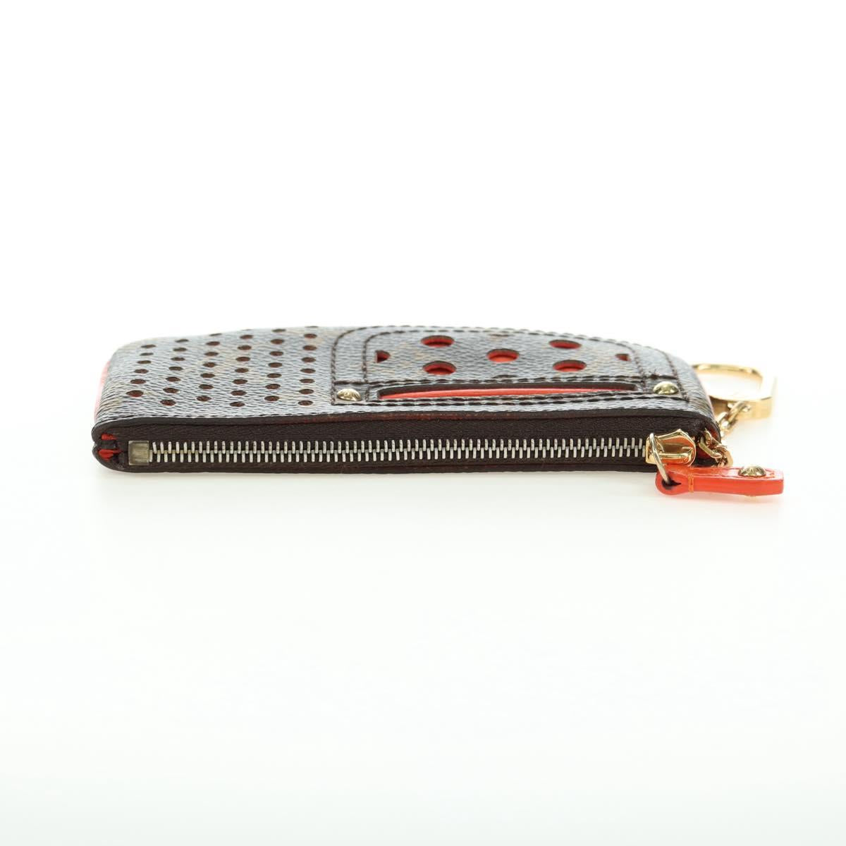 LOUIS VUITTON Monogram Perfo Pochette Cles Coin Purse Orange M95222 Auth 180394M
