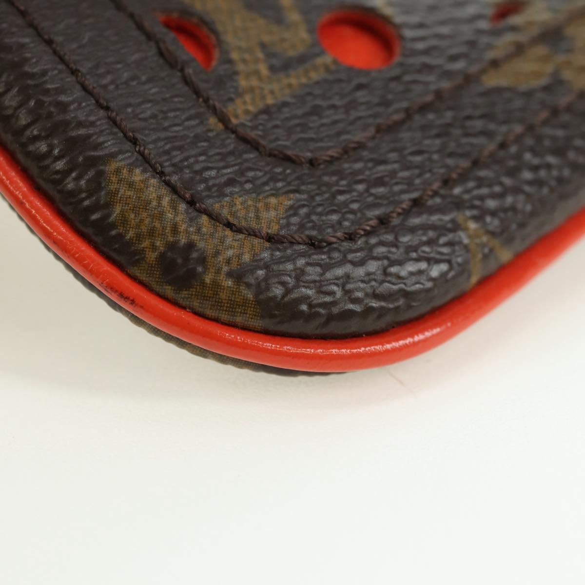 LOUIS VUITTON Monogram Perfo Pochette Cles Coin Purse Orange M95222 Auth 180394M