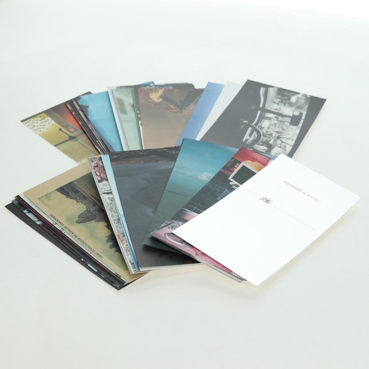 HERMES Postcard Set Visionaire 32 Playing Cards Leather Beige Auth 180397M
