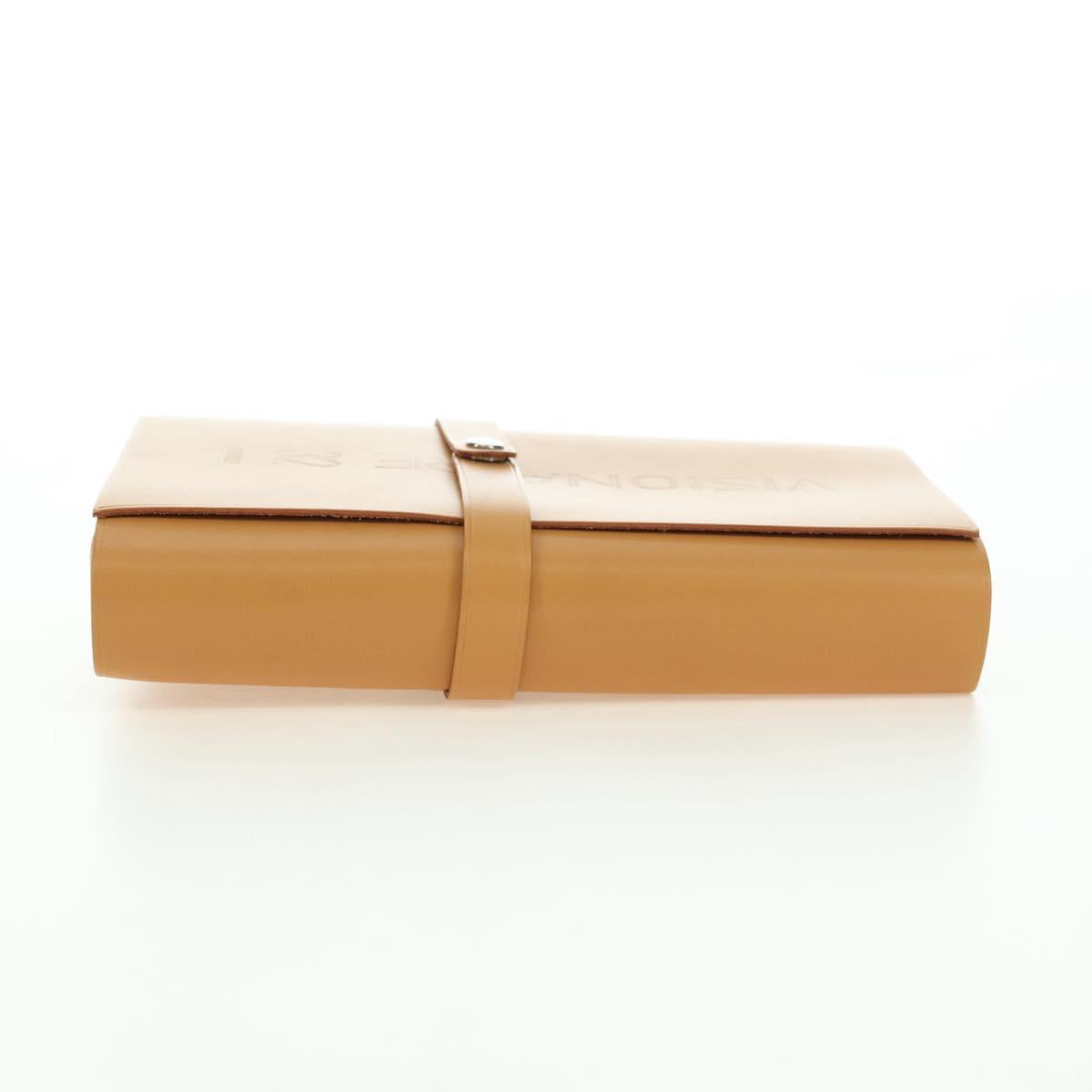 HERMES Postcard Set Visionaire 32 Playing Cards Leather Beige Auth 180397M