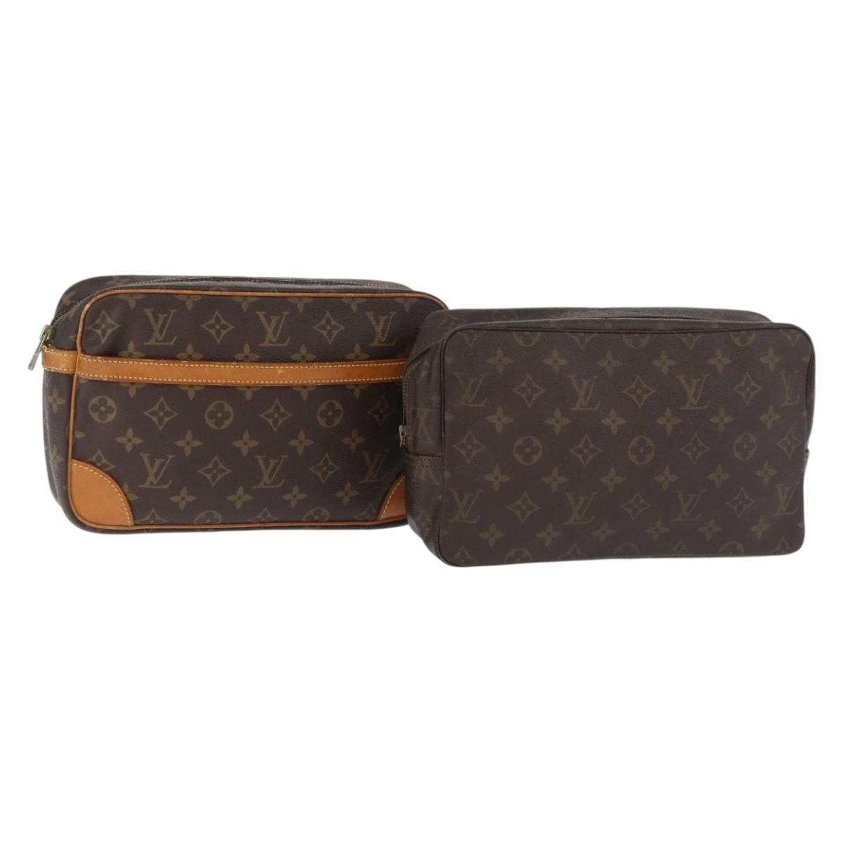 LOUIS VUITTON Monogram Clutch Bag 2 Set LV Auth 180415