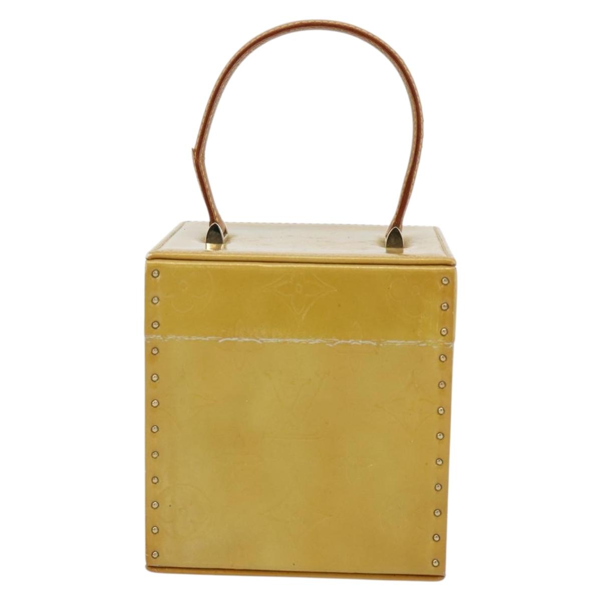 LOUIS VUITTON Monogram Vernis Bleecker Cosmetic Pouch Beige M91002 Auth 180424