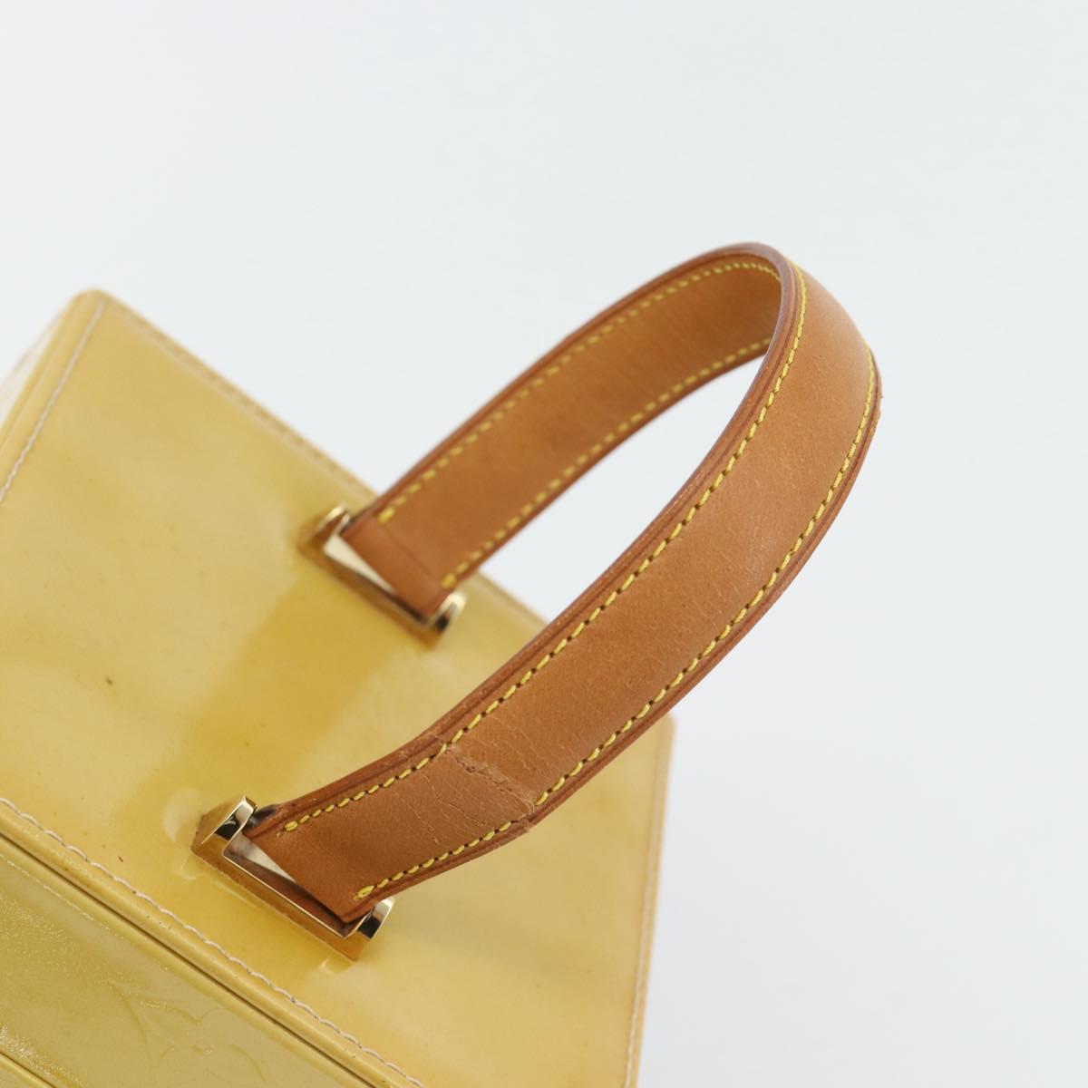 LOUIS VUITTON Monogram Vernis Bleecker Cosmetic Pouch Beige M91002 Auth 180424