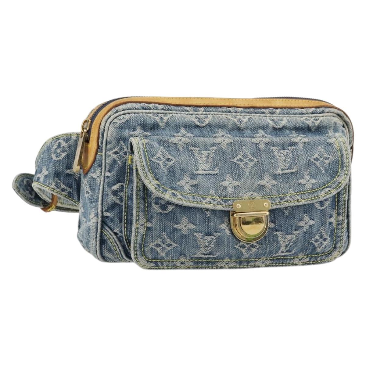 LOUIS VUITTON Monogram Denim Bum Bag Body Bag Blue M95347 LV Auth 180427A