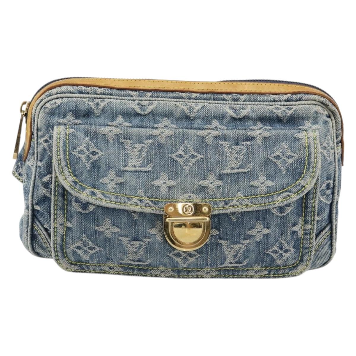 LOUIS VUITTON Monogram Denim Bum Bag Body Bag Blue M95347 LV Auth 180427A