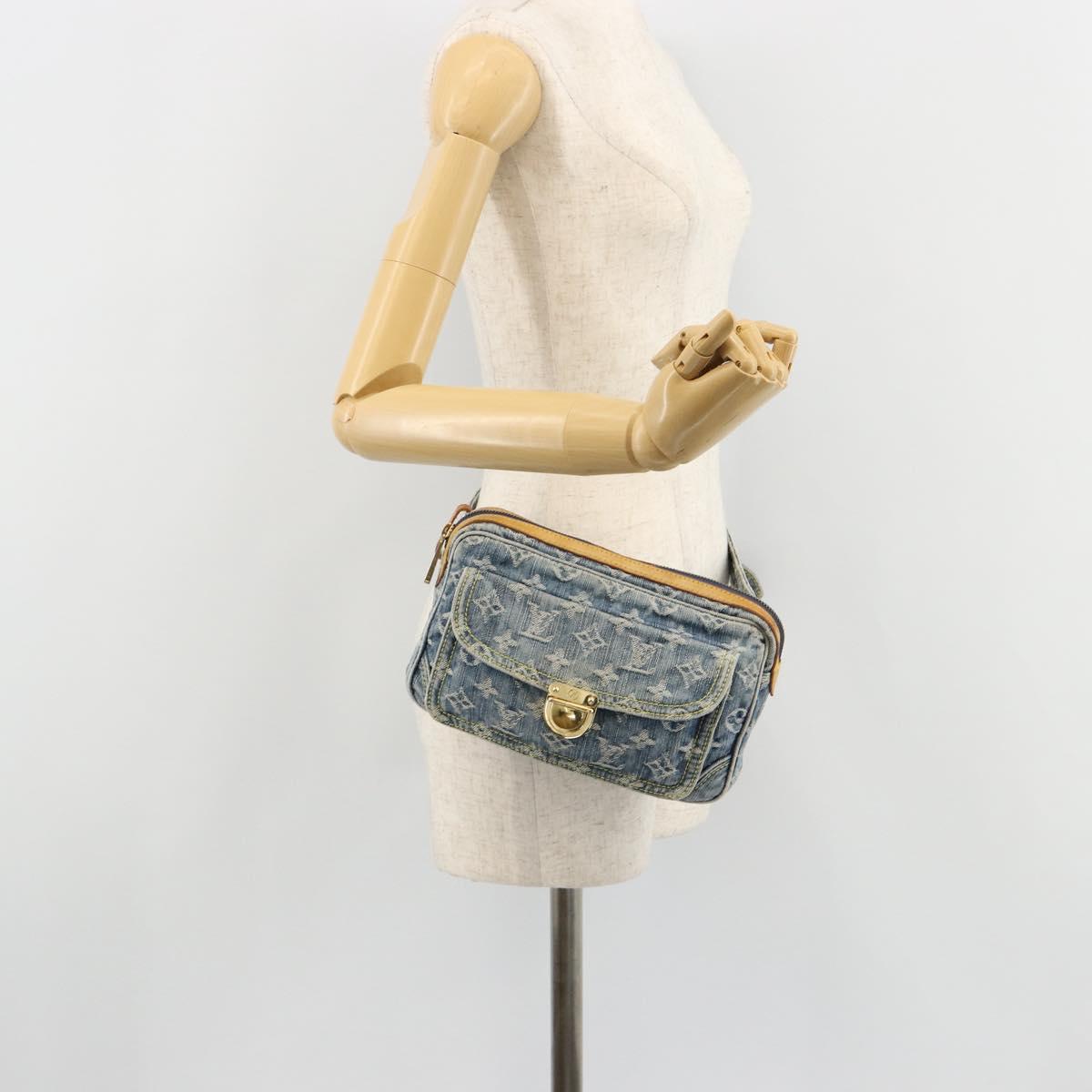 LOUIS VUITTON Monogram Denim Bum Bag Body Bag Blue M95347 LV Auth 180427A