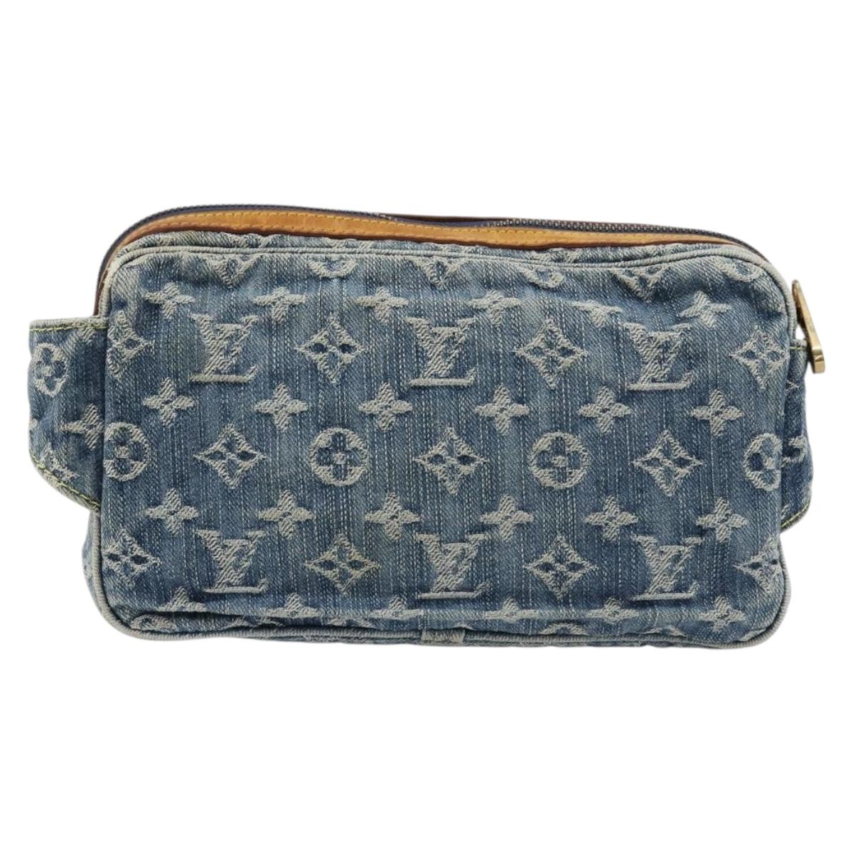 LOUIS VUITTON Monogram Denim Bum Bag Body Bag Blue M95347 LV Auth 180427A