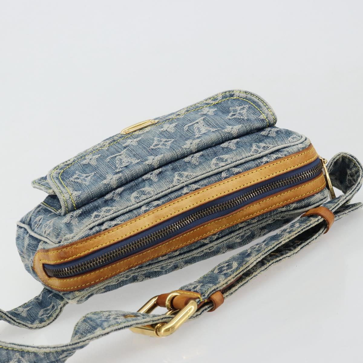 LOUIS VUITTON Monogram Denim Bum Bag Body Bag Blue M95347 LV Auth 180427A