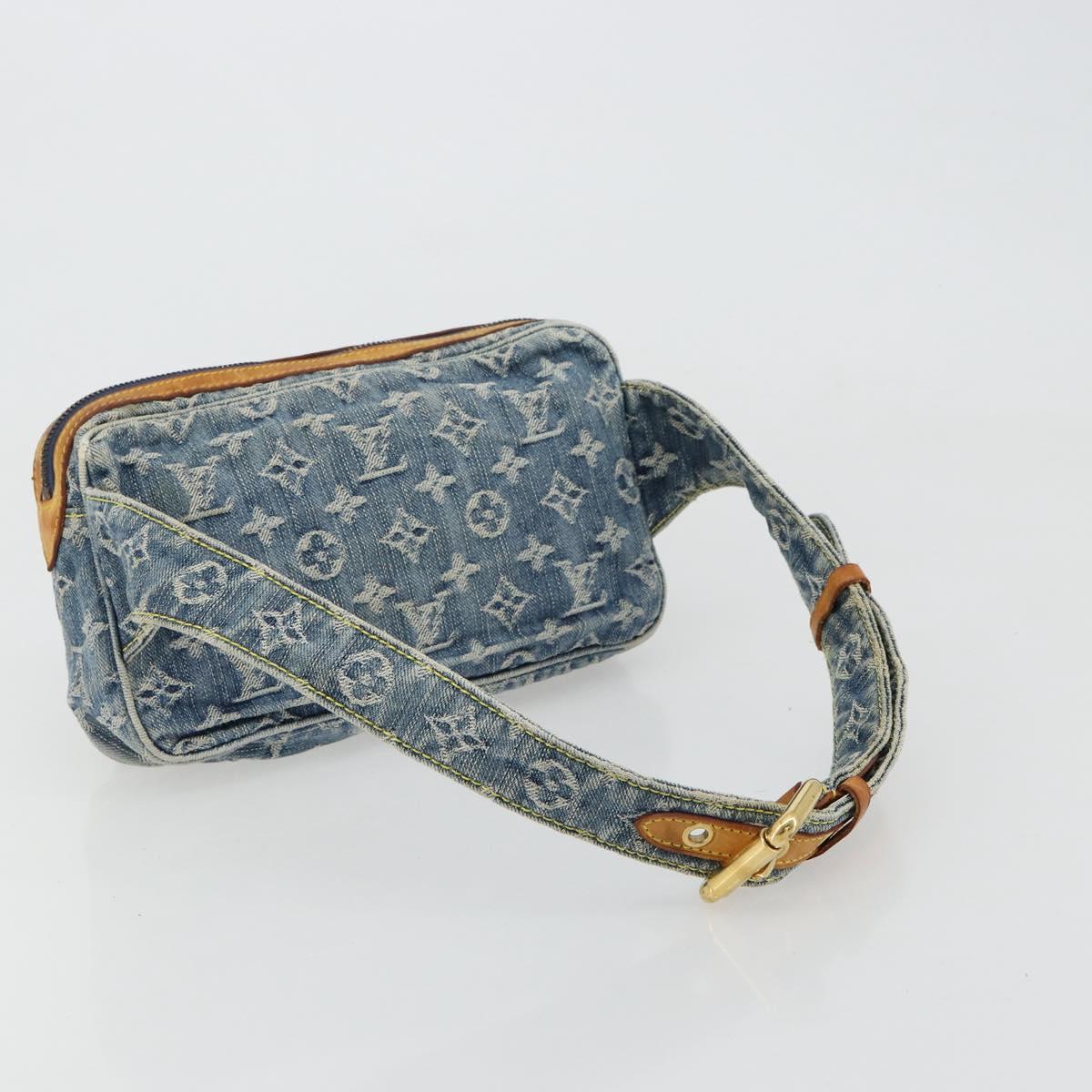 LOUIS VUITTON Monogram Denim Bum Bag Body Bag Blue M95347 LV Auth 180427A