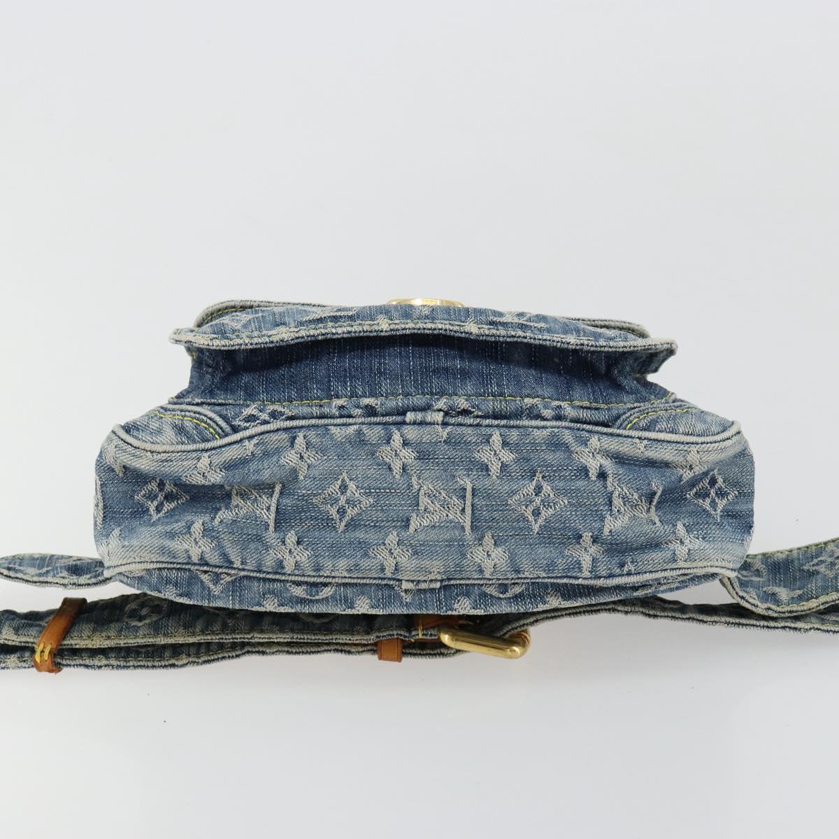 LOUIS VUITTON Monogram Denim Bum Bag Body Bag Blue M95347 LV Auth 180427A