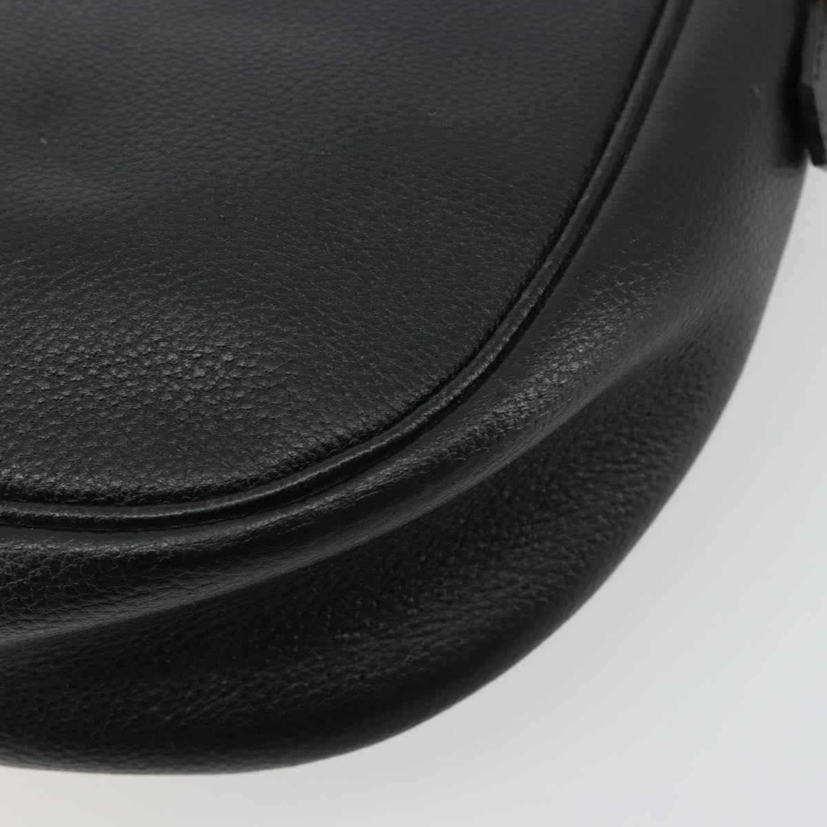 SAINT LAURENT Shoulder Bag Leather Black Gold Auth 180432