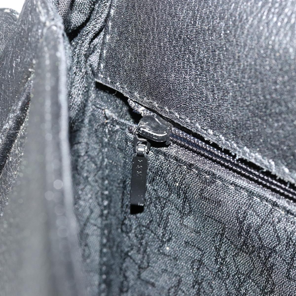 SAINT LAURENT Shoulder Bag Leather Black Gold Auth 180432