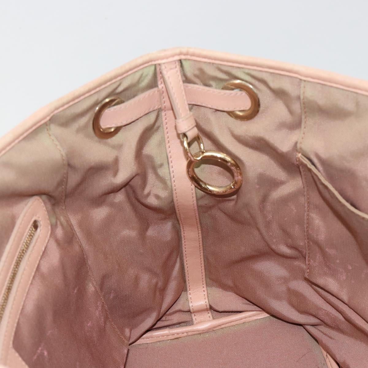 Christian Dior Canage Panarea Tote Bag Coated Canvas Pink Gold Auth 180459