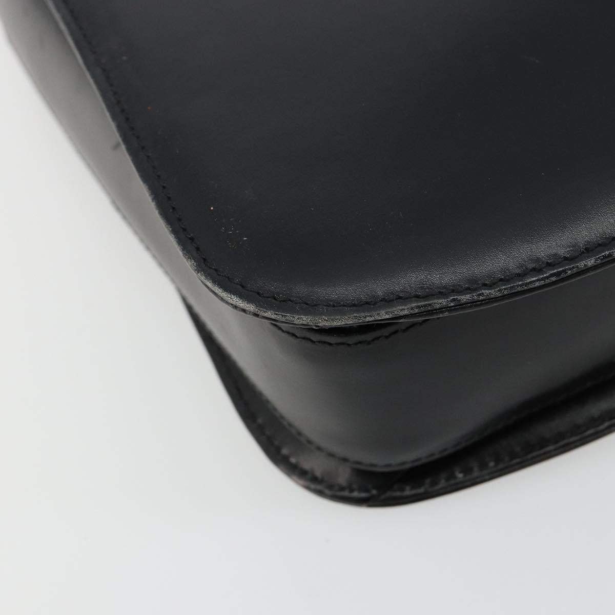 GUCCI Shoulder Bag Leather Black Silver Auth 180462