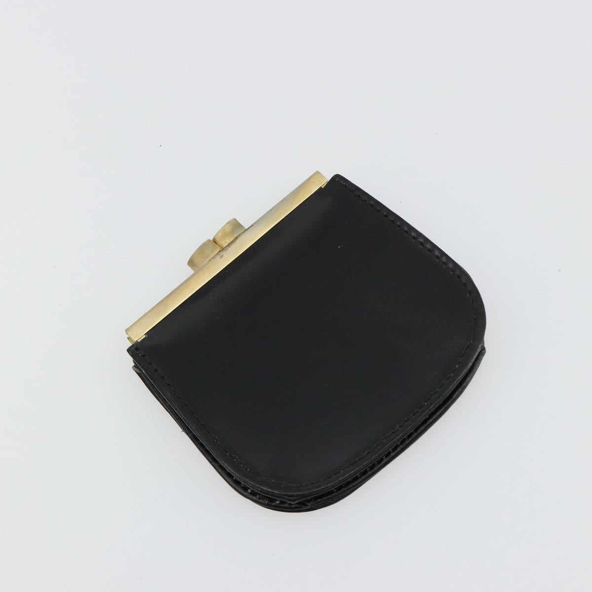 GUCCI Shoulder Bag Leather Black Silver Auth 180462