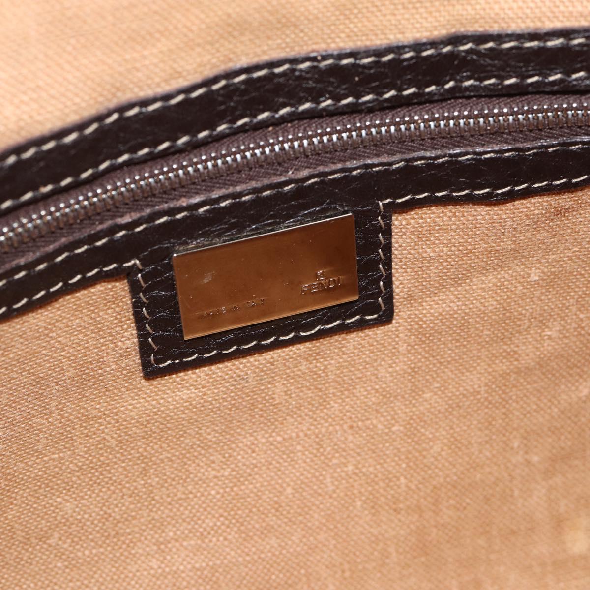 FENDI Zucca Canvas Celeria Shoulder Bag Black Brown Auth 180477