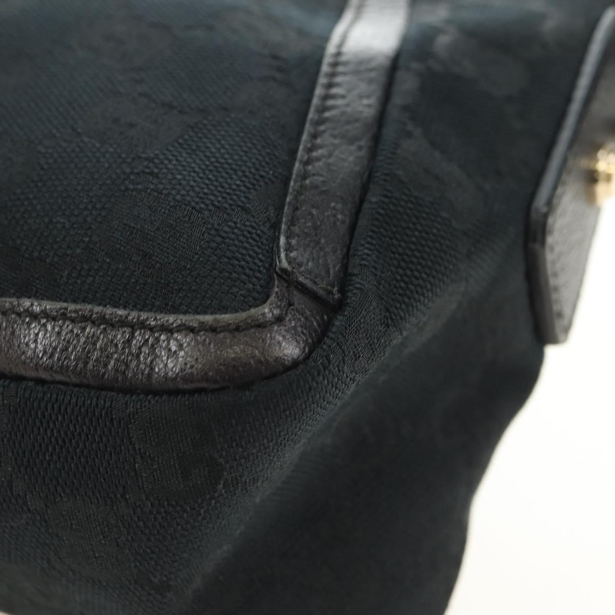 GUCCI GG Canvas Shoulder Bag Black Gold 130939 Auth 180484SAV