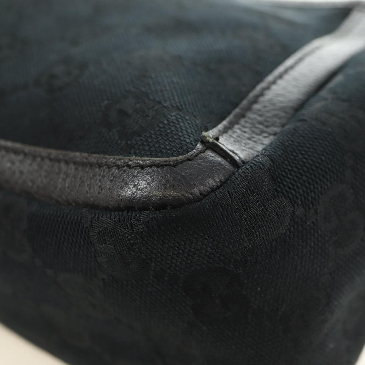 GUCCI GG Canvas Shoulder Bag Black Gold 130939 Auth 180484SAV
