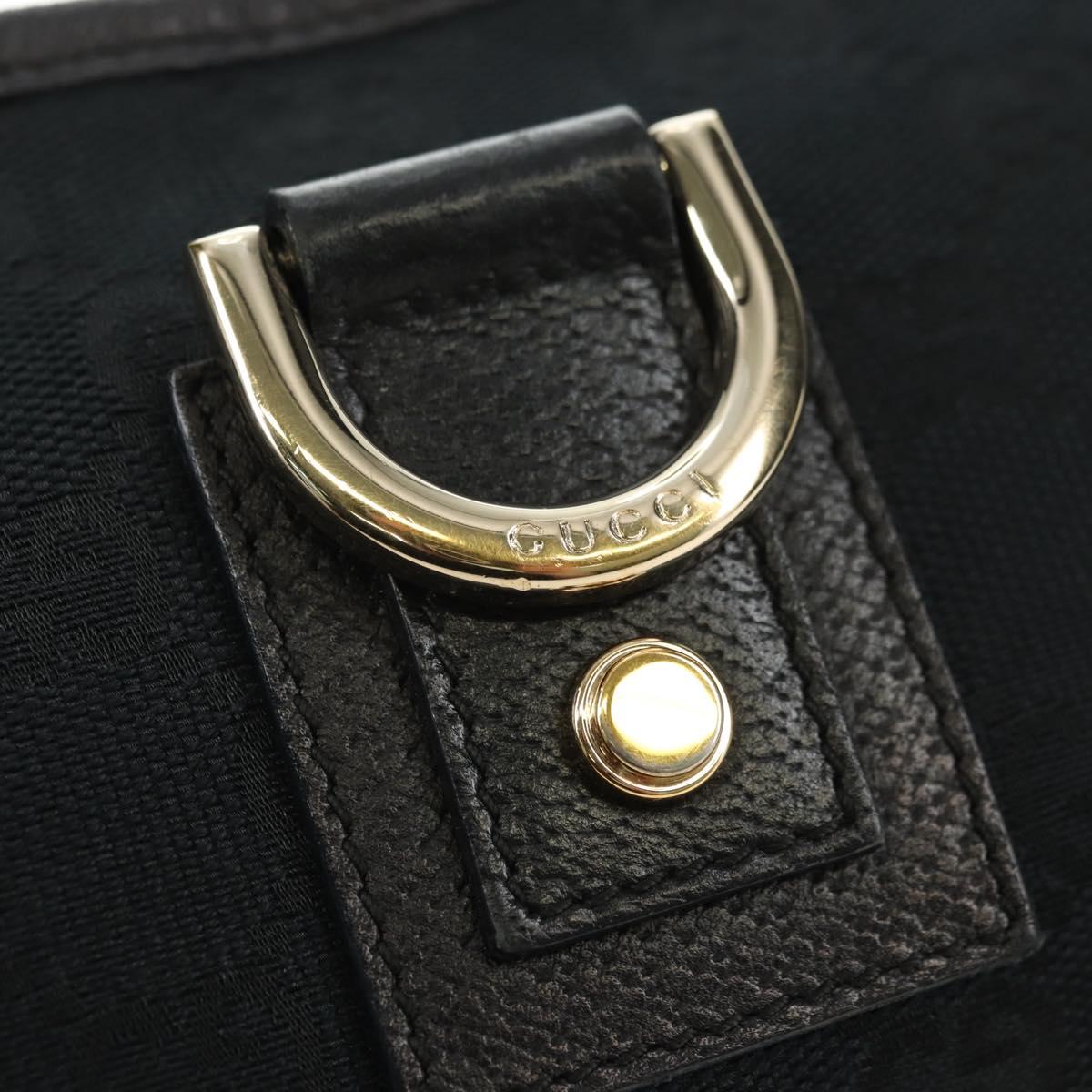 GUCCI GG Canvas Shoulder Bag Black Gold 130939 Auth 180484SAV