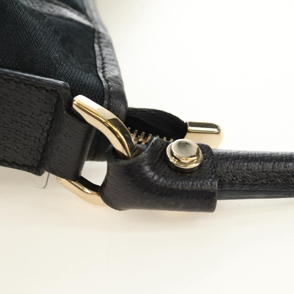 GUCCI GG Canvas Shoulder Bag Black Gold 130939 Auth 180484SAV