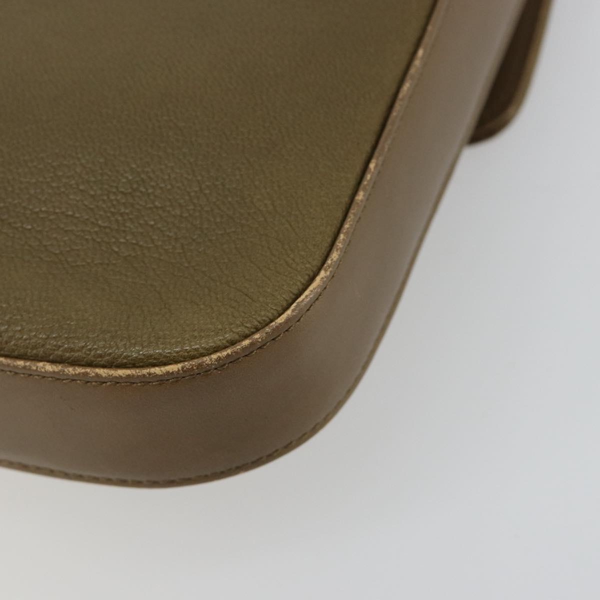 GIVENCHY Shoulder Bag Leather Green Gold Auth 180485